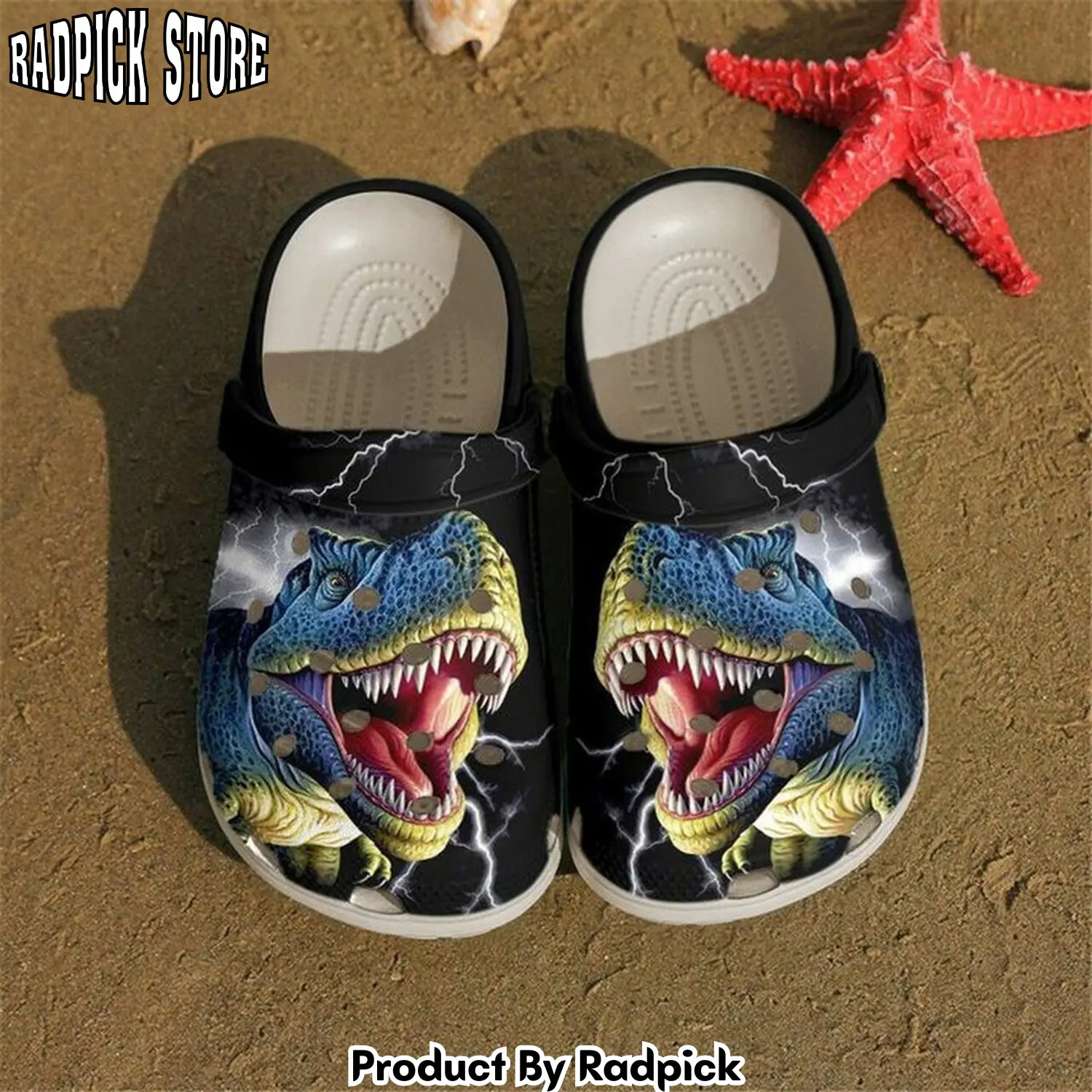 Radpick t rex angry 102 gift for lover rubber crocss clog shoes rp6521000